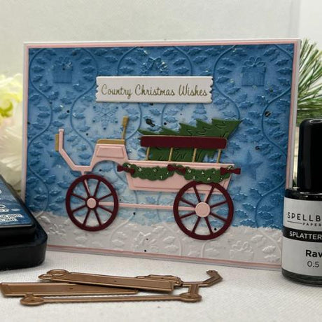 Spellbinders - Christmas Horse-Drawn Wagon Etched Dies from the Country Christmas Collection by Annie Williams