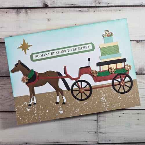 Spellbinders - Christmas Horse-Drawn Wagon Etched Dies from the Country Christmas Collection by Annie Williams