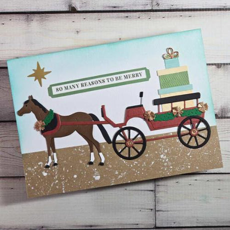 Spellbinders - Christmas Horse-Drawn Wagon Etched Dies from the Country Christmas Collection by Annie Williams