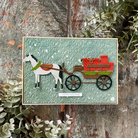 Spellbinders - Christmas Horse-Drawn Wagon Etched Dies from the Country Christmas Collection by Annie Williams