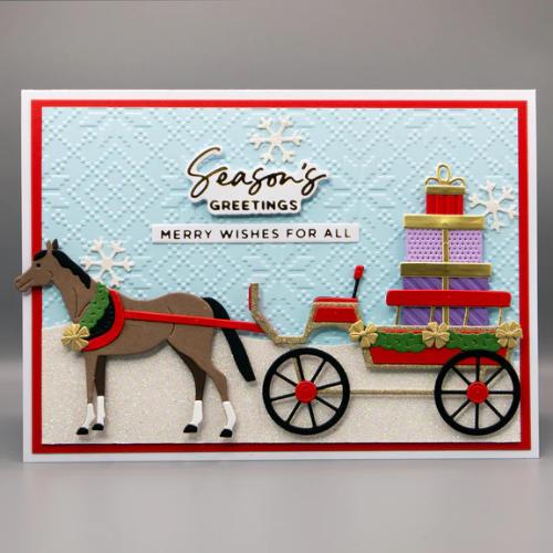 Spellbinders - Christmas Horse-Drawn Wagon Etched Dies from the Country Christmas Collection by Annie Williams