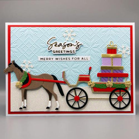 Spellbinders - Christmas Horse-Drawn Wagon Etched Dies from the Country Christmas Collection by Annie Williams