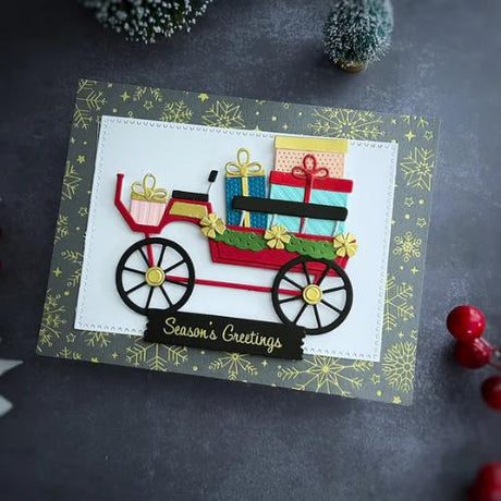 Spellbinders - Christmas Horse-Drawn Wagon Etched Dies from the Country Christmas Collection by Annie Williams