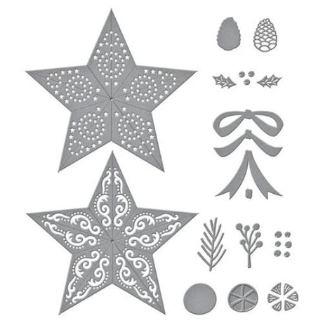 Spellbinders - Barn Star Wreath Etched Dies from the Country Christmas Collection by Annie Williams