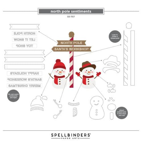 Spellbinders - North Pole Sentiments Etched Dies by Simon Hurley