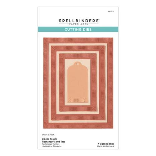 Spellbinders - Linear Touch Rectangles and Tag Etched Dies from the Happier Hour Collection