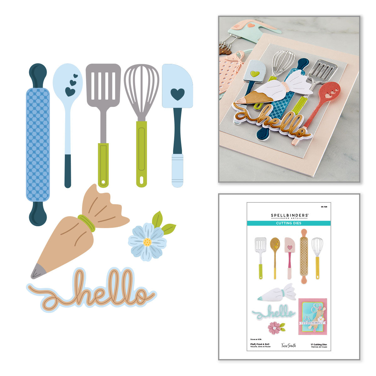 Spellbinders Fluff, Frost & Roll Etched Dies by Tina Smith