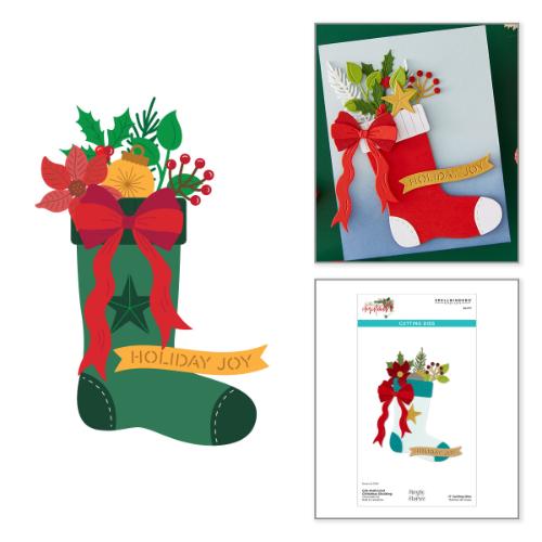 Spellbinders - Old-Fashioned Christmas Stocking Etched Dies with Simple Stories