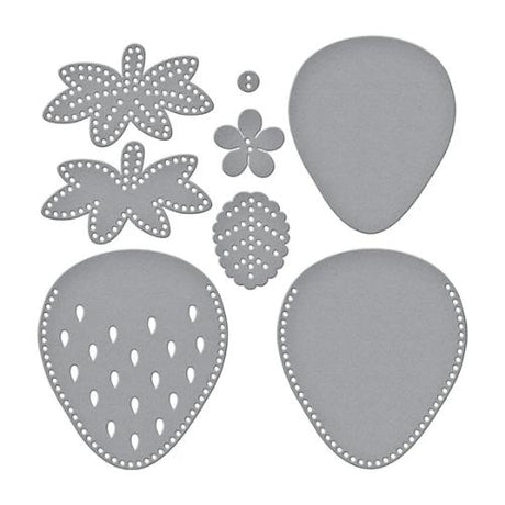 Spellbinders - Felt Berry Blossom Etched Dies from the Summer Felt Stitch & Create Collection by Nichol Spohr