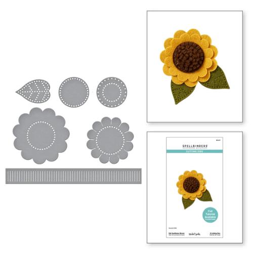 Spellbinders - Felt Sunflower Bloom Etched Dies from the Summer Felt Stitch & Create Collection by Nichol Spohr
