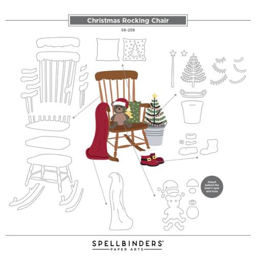 Spellbinders - Christmas Rocking Chair Etched Dies from the Country Christmas Collection by Annie Williams