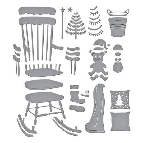 Spellbinders - Christmas Rocking Chair Etched Dies from the Country Christmas Collection by Annie Williams
