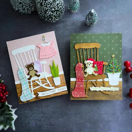 Spellbinders - Christmas Rocking Chair Etched Dies from the Country Christmas Collection by Annie Williams