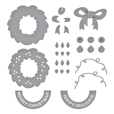 Spellbinders - Classic Mouse Holiday Wreath Etched Dies from the Say Cheese Classic Mouse Christmas Collection