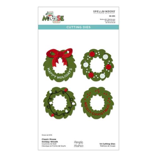 Spellbinders - Classic Mouse Holiday Wreath Etched Dies from the Say Cheese Classic Mouse Christmas Collection