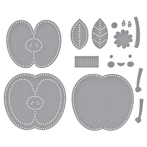 Spellbinders - Felt Cheeky Apple Etched Dies from the Summer Felt Stitch & Create Collection by Nichol Spohr