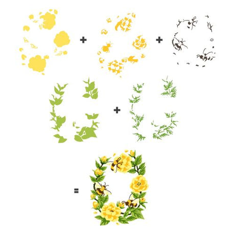 Hero Arts - Color Layering Bee Florals Stencil