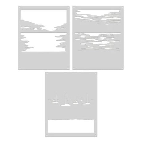 Hero Arts - Color Layering Harbor Stencils from the Seaside Blooms Collection