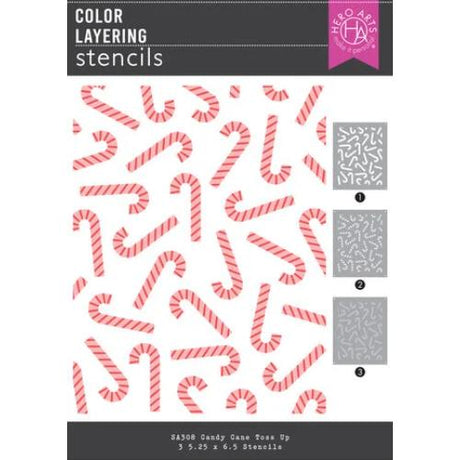 Hero Arts - Candy Cane Toss Up Stencil from the Candy Cane Season Collection