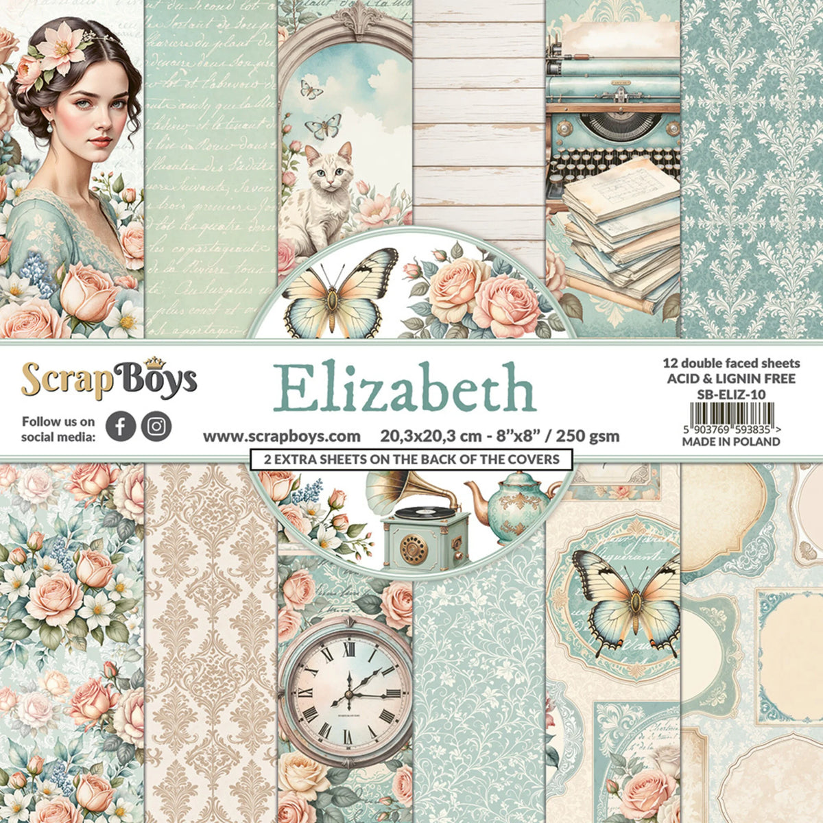 ScrapBoys Elizabeth 8x8 Inch Paper Pad – Krafters Cart