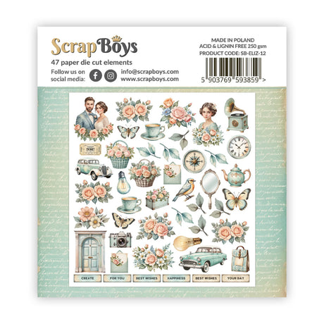 ScrapBoys Elizabeth Double Sided Die Cut Elements (47pcs)