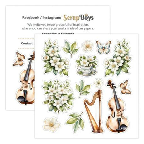 Scrap Boys Flowers Melody 6x6 Inch Paper Pad (SB-FLME-09)