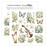 Scrap Boys Flowers Melody 8x8 Inch Paper Pad (SB-FLME-10)