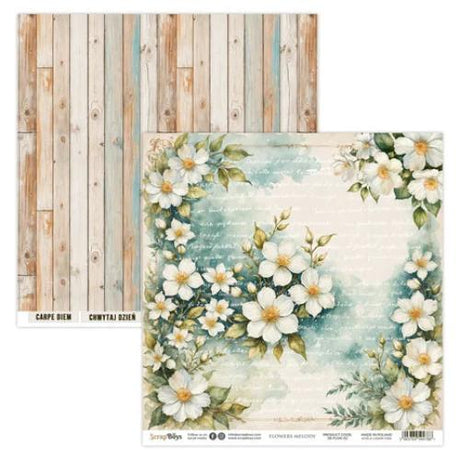 Scrap Boys Flowers Melody 8x8 Inch Paper Pad (SB-FLME-10)