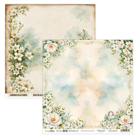 Scrap Boys Flowers Melody 8x8 Inch Paper Pad (SB-FLME-10)