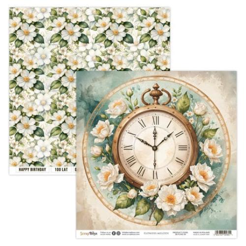Scrap Boys Flowers Melody 8x8 Inch Paper Pad (SB-FLME-10)