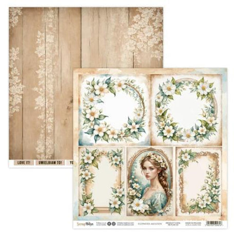 Scrap Boys Flowers Melody 8x8 Inch Paper Pad (SB-FLME-10)