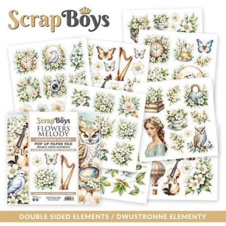 Scrap Boys Flowers Melody 6x6 Inch Pop Up Paper Pad (SB-FLME-11)