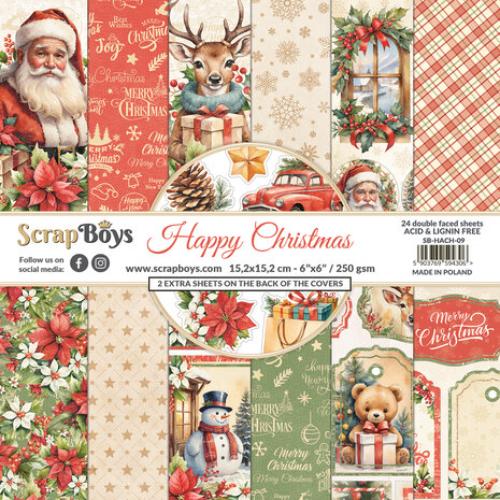 ScrapBoys Happy Christmas 6x6 Inch Paper Pad (SB-HACH-09)