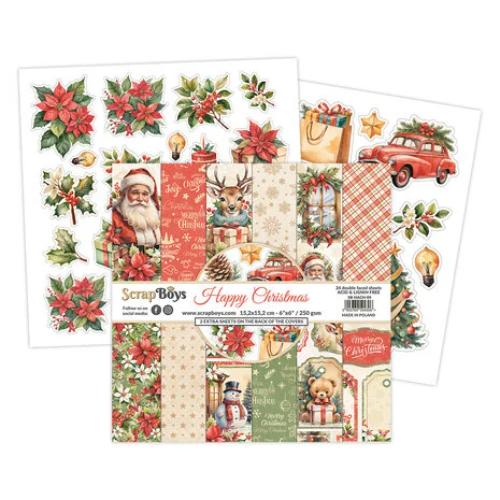 ScrapBoys Happy Christmas 8x8 Inch Paper Pad (SB-HACH-10)