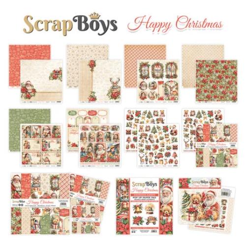 ScrapBoys Happy Christmas 8x8 Inch Paper Pad (SB-HACH-10)