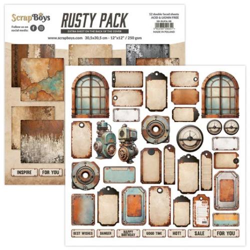 ScrapBoys Rusty Pack 12x12 Inch Paper Pad (SB-RUPA-08) - Postage as per Actual