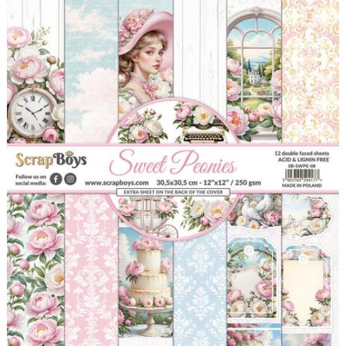 ScrapBoys Sweet Peonies 12x12 Inch Paper Pad (SB-SWPE-08) - Postage as per Actual