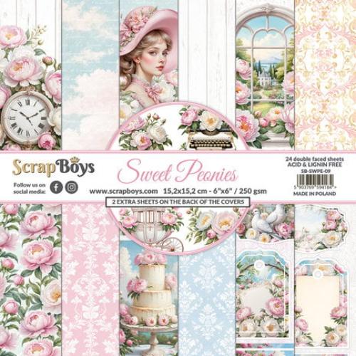 ScrapBoys Sweet Peonies 6x6 Inch Paper Pad (SB-SWPE-09)