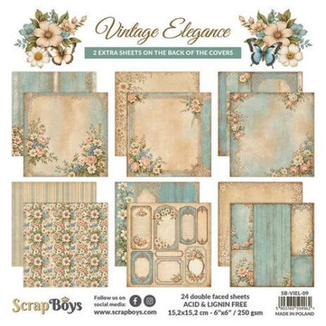 Scrap Boys Vintage Elegance 6x6 Inch Paper Pad (SB-VIEL-09)
