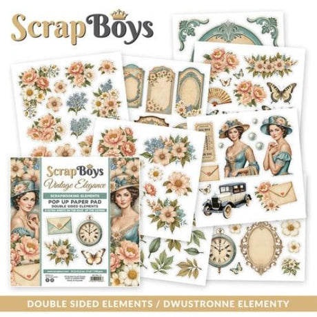 Scrap Boys Vintage Elegance 6x6 Inch Pop Up Paper Pad (SB-VIEL-11)