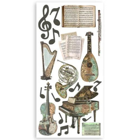 Stamperia Music 6x12 Inch Paper Cut-outs (4pcs) (SBBCT05) - Postage as per Actual