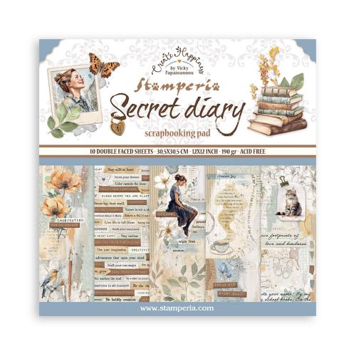 Stamperia Create Happiness Secret Diary 12x12 Inch Paper Pack (SBBL152) - Postage as per actual