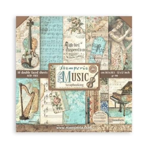 Stamperia Music 12x12 Inch Paper Pack (SBBL48) - Postage as per Actual