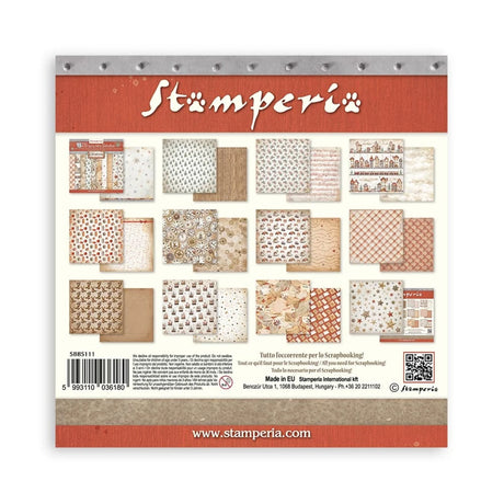 Stamperia Gear up for Christmas 8x8 Inch Paper Pack Maxi Backgrounds Selection (SBBS111)