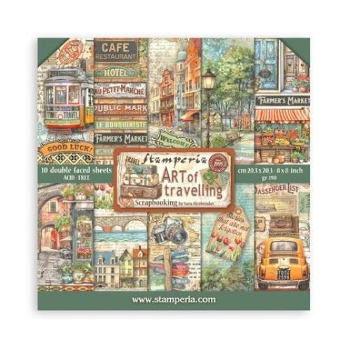 Stamperia Art of Travelling 8x8 Inch Paper Pack (SBBS120)