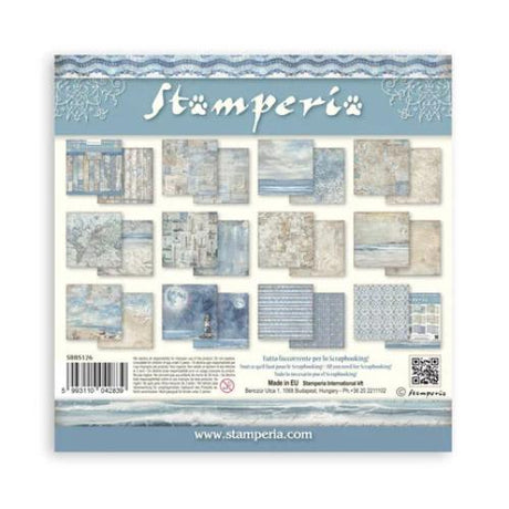 Stamperia Silent Sea 8x8 Inch Paper Pack Backgrounds Selection (SBBS126)