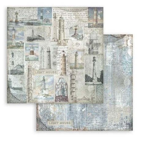 Stamperia Silent Sea 8x8 Inch Paper Pack Backgrounds Selection (SBBS126)