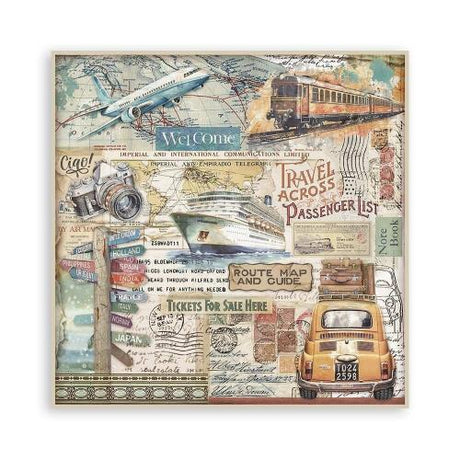 Stamperia Art of Travelling 8x8 Inch Paper Pack Maxi (Single Face) (SBBSXB07)