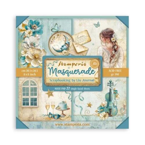 Stamperia Masquerade 8x8 Inch Paper Pack Maxi (Single Face) (SBBSXB08)