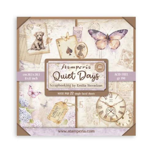 Stamperia Quiet Days 8x8 Inch Maxi Paper Pack (Single Face) (SBBSXB19)